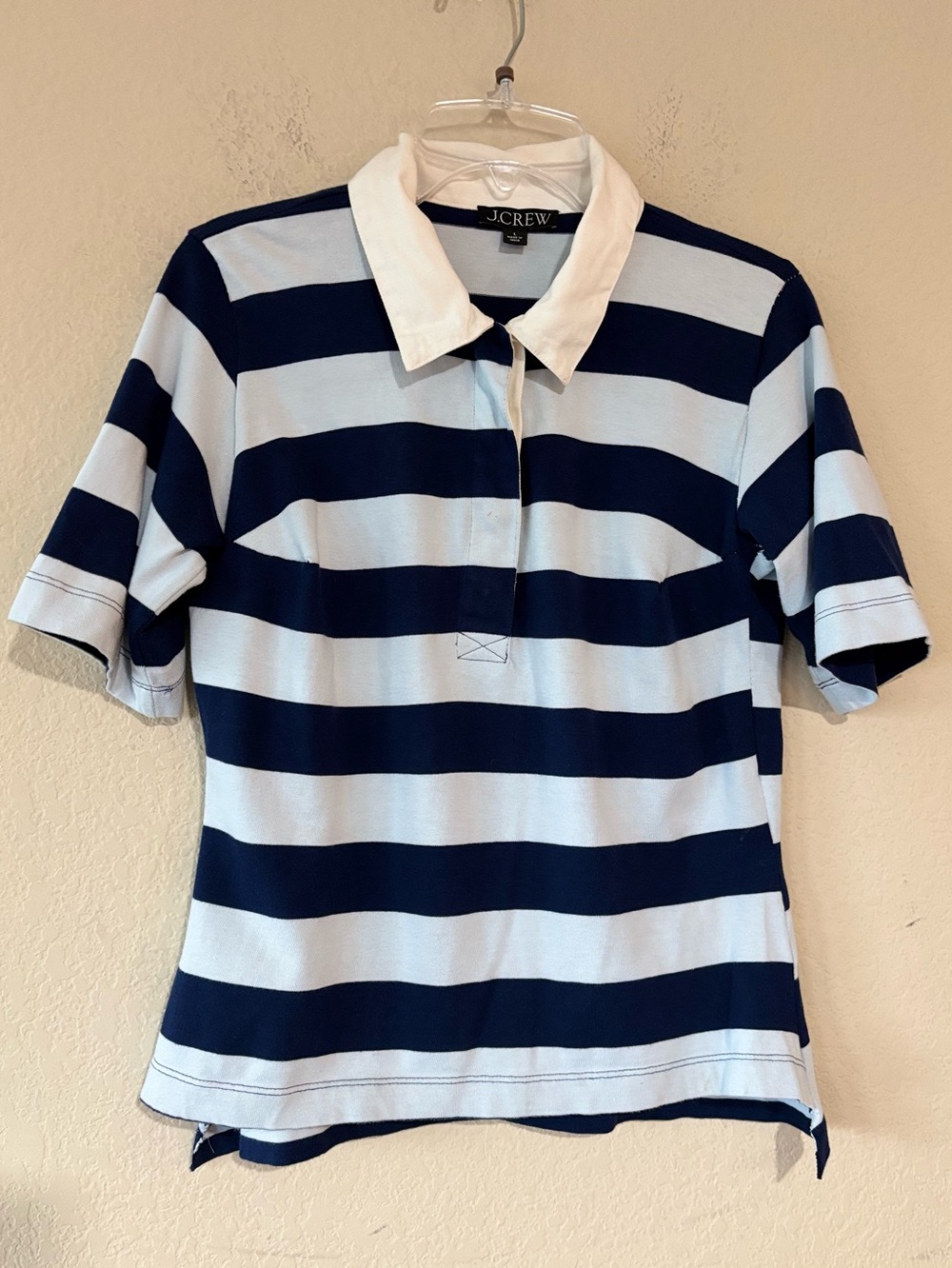 J. Crew Rugby Stripe‎ Polo Short Sleeve L
